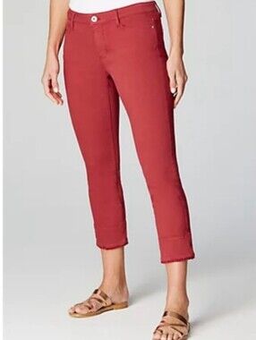 J. Jill Denim Authentic Fit Cropped Jeans Light Cherry Red Womens Size 10 NWT